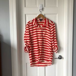 Red and cream striped shirt
